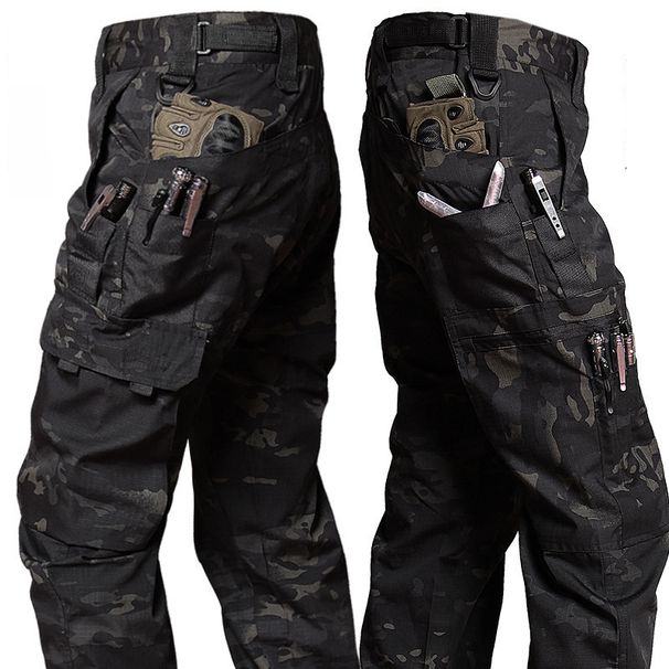Men's Clothing Outdoor Scarab Overalls Functional Men's Quick Drying Tactical Pants American U.S. Army Black Training Pants_voghion.com