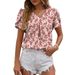 Blusa elegante informal de gasa con cuello en V y mangas abullonadas para mujer, novedad de verano de 2024_voghion.com