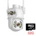 Caméra de sécurité PTZ à double objectif - Suivi automatique, audio bidirectionnel, vision nocturne, sans fil, fonctionne avec l'application ICSee, utilisation intérieure/extérieure_voghion.com