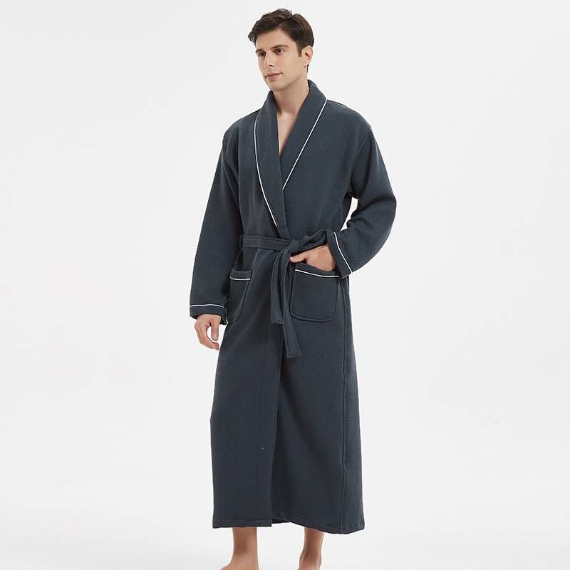 Bath Towels Pure Cotton Extra Long Bathrobe Men And Women Couple Hooded Nightgown_voghion.com