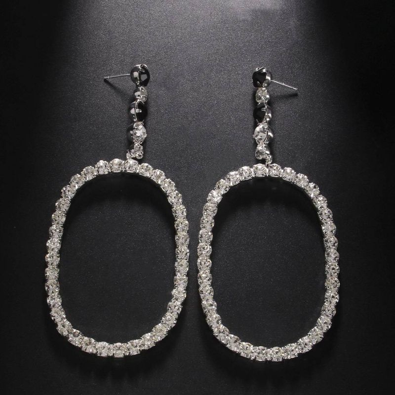 Rhinestone Earrings With Exaggerated Personality Square Pendant Earrings Accessories_voghion.com