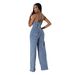 Damenbekleidung Denim Jumpsuit Weite Beinhose_voghion.com