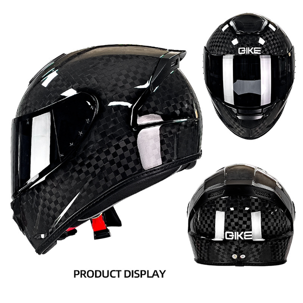 Qike Carbon Fiber Motorcycle Personalized Lightweight Coverage Four Seasons Universal Ultra Light Men's Full Helmet_voghion.com