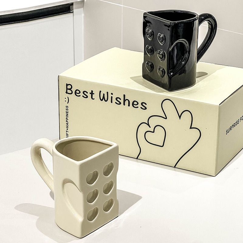 Hjemmemøbler Kreativt keramisk kopsæt par vandkop par krus mælk kaffekop morgenmad kop med gaveæske gave_voghion.com