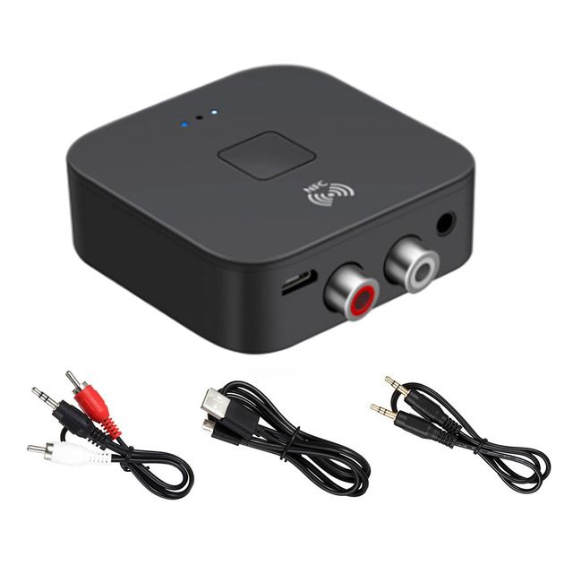 Bluetooth 5.0 RCA Audio Receiver APTX 3,5mm AUX Jack Musik Drahtloser Bluetooth Adapter Mit NFC für Auto TV Computer Lautsprecher_voghion.com