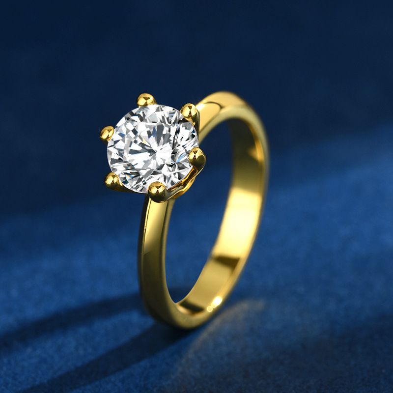 Moissanit verblasst nicht, leichter Luxus-Nischen-Design-Ring mit zwei Karat Zirkonia, High-End-Ring für den Zeigefinger von Frauen mit weißem Kupfer überzogen_voghion.com