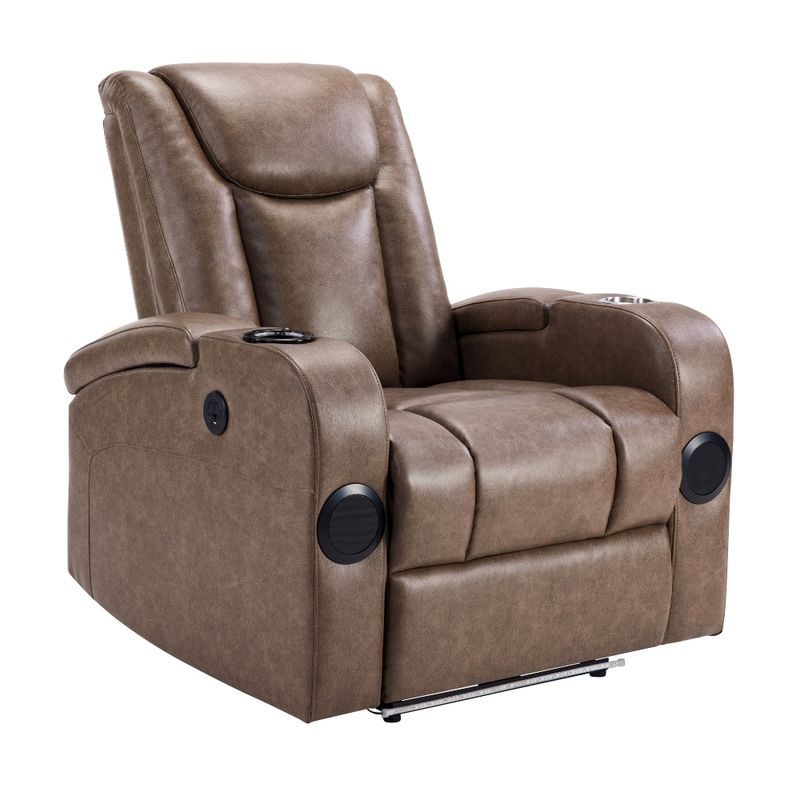 Recliner Sofa With Power Recline, Adjustable Split Back, USB Charging, Bluetooth Speakers & LED LightingRecliner Sofa With Power Recline, Adjustable Split Back, USB Charging, Bluetooth Speakers & LED_voghion.com