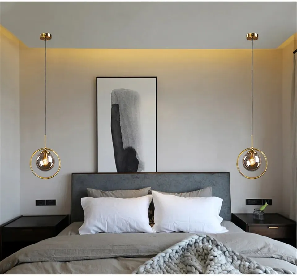 Modern Lights Bedroom Pendant Indoor Home Decor Lustre LED Glass Lamphade Kitchen Hanging Lamp Dining Room Lighting_voghion.com