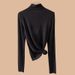 Women's Thermal Turtleneck T-Shirt Double-Sided Velvet Fleece Warm Base Layer Top For Casual & Layering_voghion.com