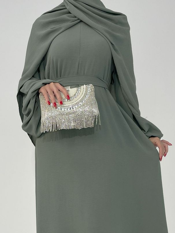 Women's Clothing High Elastic Wrinkled Long Skirt Multi Color Casual Dress Robe_voghion.com