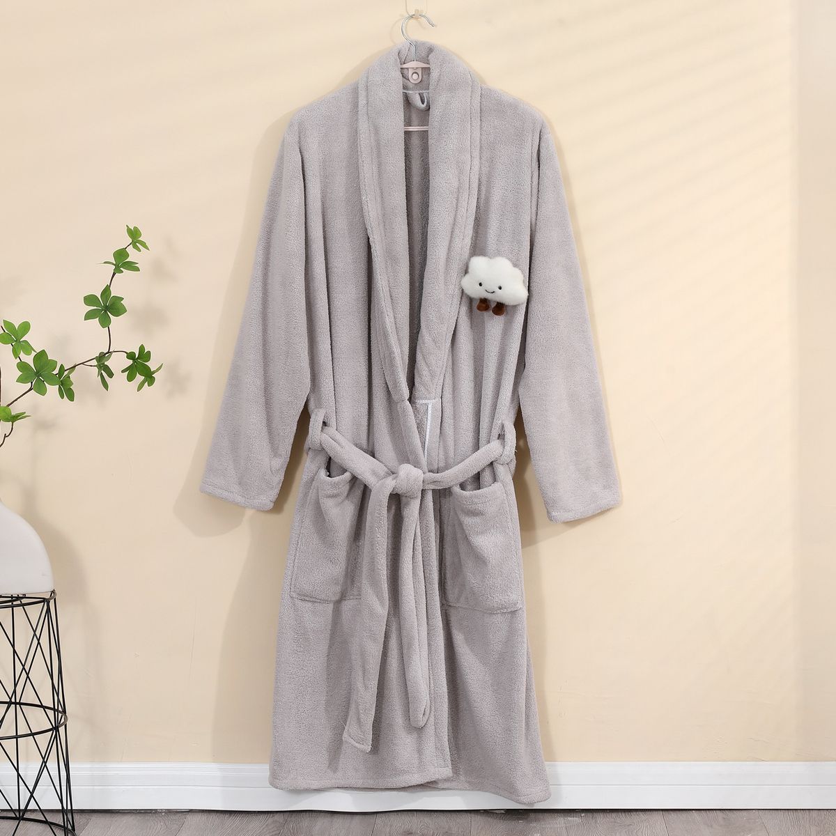 Soft Touch Micro fleece župan Plyšový dlouhý lázeňský župan absorbující župan_voghion.com