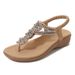 2025 Summer New Rhinestone Beaded Soft Comfortable Vacation Beach Wedge Sandals For Women_voghion.com