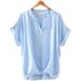 Women's chiffon large size loose women's short sleeve_voghion.com