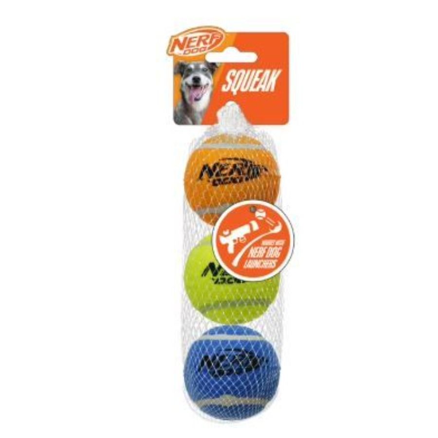 Dog 3Pack Toy Tennis 2.5inch Dog Ball Squeak Nerf_voghion.com