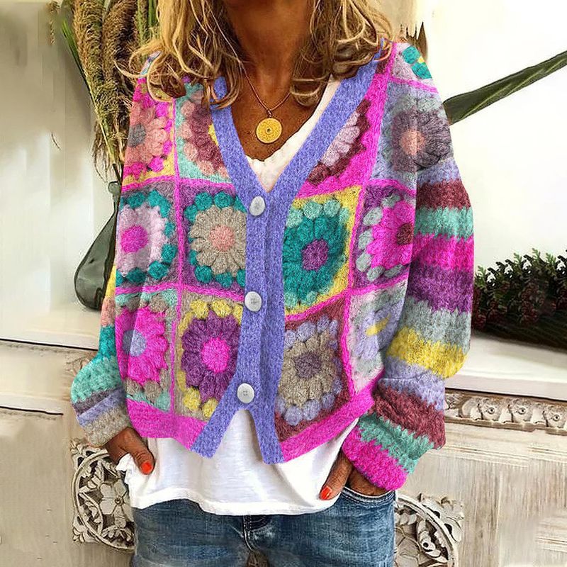 Cardigan de Noël à imprimé abstrait – Élégant poncho cache-cœur à manches longues et coupe ample, imprimé numérique 3D, ouvert sur le devant, pour femmes et hommes_voghion.com