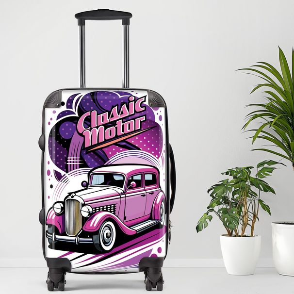Classic Motor Luggage, 20/24/28 Inch Luggage, Carry-On, Custom Luggage, Luggage Set, Suitcase, Travel, Vacation, Cabin Suitcase, Custom Suitcase, Personalized Luggage_voghion.com