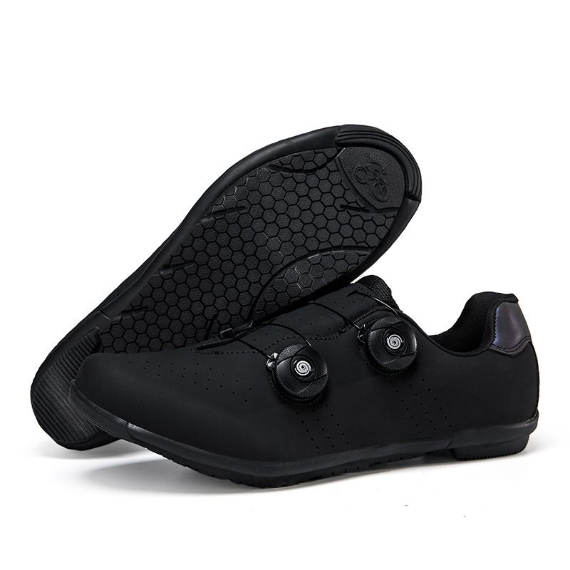 Fahrradschuhe im neuen Stil mit Schlössern, Schuhe mit Doppelschnallenverschluss, Rennrad-Powerschuhe für Herren und Damen, Mountainbike-Gummisohle mit harter Sohle_voghion.com