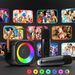 Máquina de karaoke para niños y adultos, mini micrófono de karaoke portátil con Bluetooth, altavoz para cantar con 2 micrófonos inalámbricos y luz._voghion.com