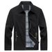 Giacca da uomo casual sottile, in puro cotone, per uomo, di mezza età, con colletto autunnale e invernale_voghion.com