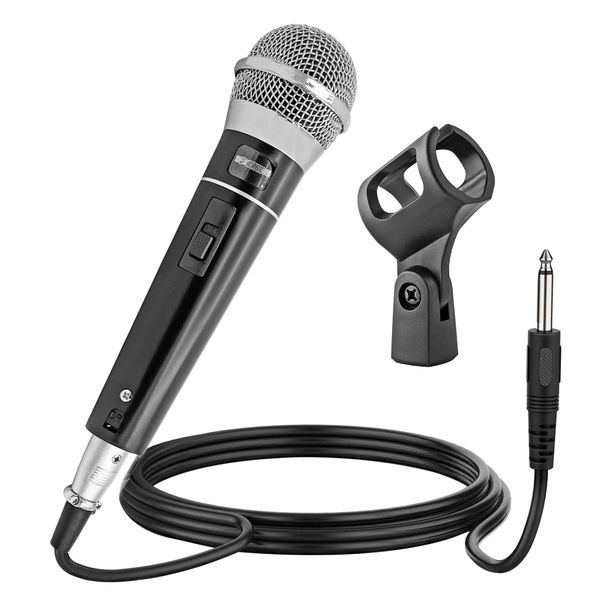 5 CORE Microphone Dynamic Vocal Handheld Mic Cardioid Unidirectional Microfono w On Off Switch + XLR Audio Cable for Singing Karaoke Public Speaking &_voghion.com
