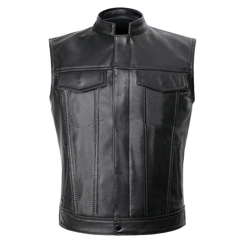 Top Excellent Zipper Button Motorrad Casual Liederweste P75 Männer_voghion.com