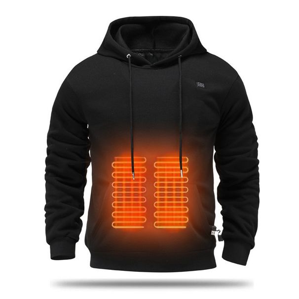 Smart Heating Hoodie With Usb Electric Heating For Warmth, Men's 5-Zone 3-Setting Temperature Adjustment For Winter_voghion.com
