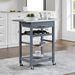Mobile Rolling Kitchen Island Trolley Serving Cart With Underneath Drawer & Slide-Out Wire Storage Basket_voghion.com
