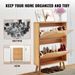 Storage With Storage Shoe Doors Drawers Entryway 2 Rattan For With For Shoe Flip Organizer Standing Free Shoe Cabinet Cabinet_voghion.com