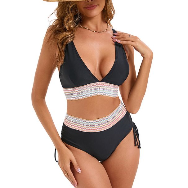 2025 Neuer Push-Up-Bikini mit hoher Taille für Damen, zweiteiliger Badeanzug_voghion.com