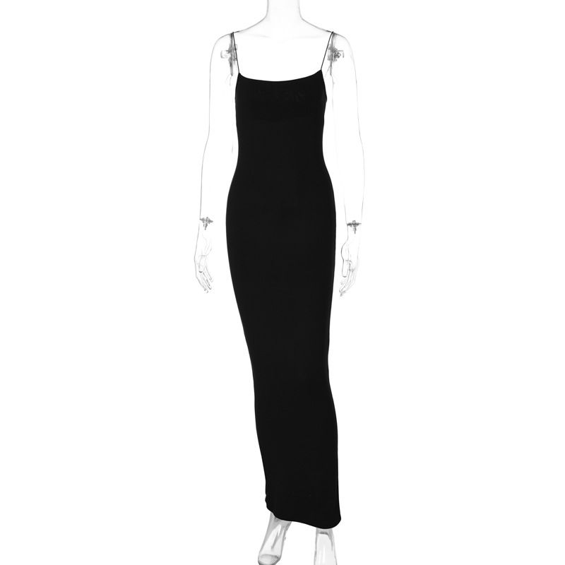 2025 Printemps/Été Nouveaux Vêtements Pour Femmes Ins Tempérament Sexy Bretelles Jupe Longue À La Mode Robe Slim Fit Pour Femmes_voghion.com