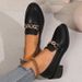 Neu Mode Spitzschuh Set Dicke Sohle Mode Lässig Große Größe Metall Kette Loafers_voghion.com