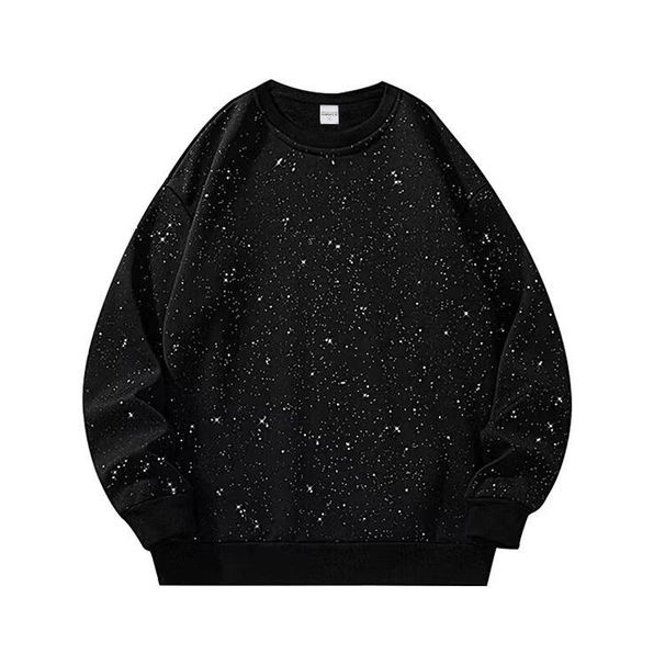 Men's Clothing Unisex Cotton Blend Hoodie With Starry Print - Relaxed Fit, Long Sleeve, Casual Streetwear For Men & Women_voghion.com