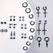 30pcs 316L Stainless Steel Cross Stud Earrings Set for Men Women,Tragus Spiral Ear Cartilage Hypoallergenic Piercing Jewelry_voghion.com
