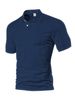 Herren Poloshirt, Sommer, einfarbig, kurzärmelig, Polyester, kleines quadratisches Revers_voghion.com