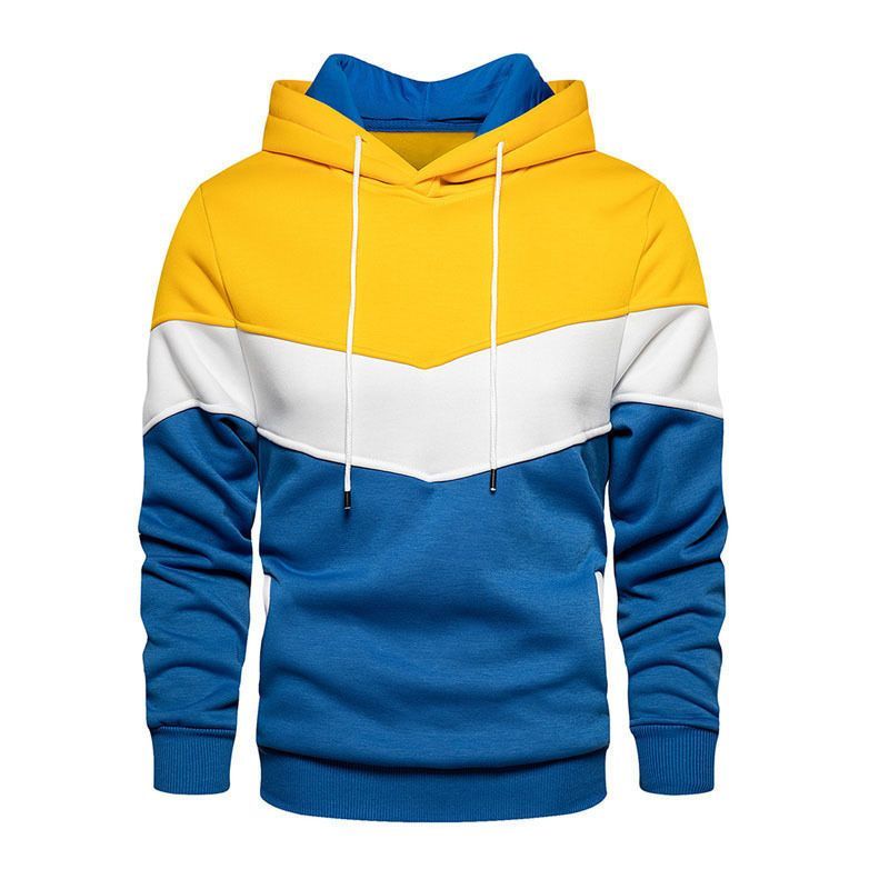 2022 Autumn/Winter 3-Color Splicing Hoodie Fleece Sports Top for Men_voghion.com