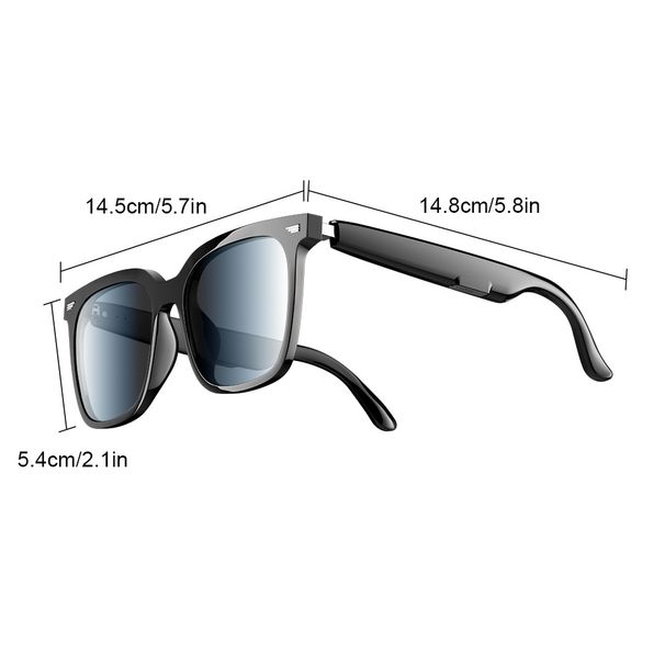 Intelligente Bluetooth-Sonnenbrille mit Knochenleitungskopfhörern – polarisierte Gläser mit UV-Schutz für Musik, Anrufe, Navigation und angenehmes Tragegefühl_voghion.com