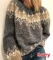 Neue Kleidung Herbst und Winter beiläufige lose Mohair dick gestrickte Jacquard Damen Pullover_voghion.com
