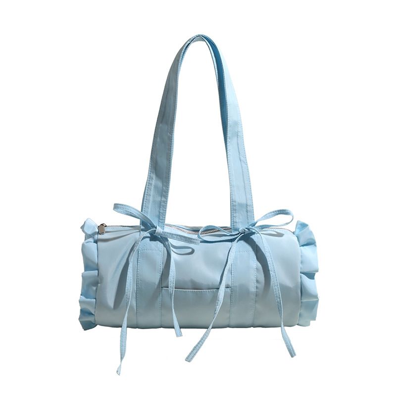 Süße zylindrische Spitzenschleife, einzelne Schultertasche für Damen, 2024 neuer Trend, modische Nischen-Achseltasche_voghion.com