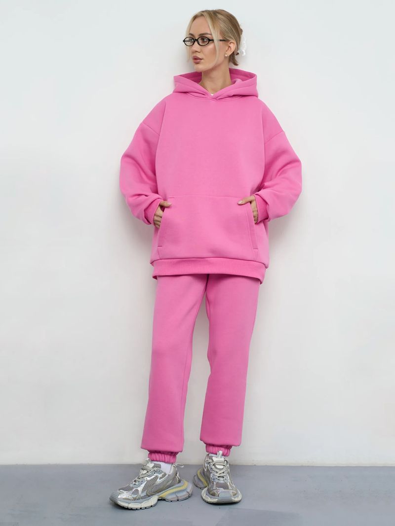 "Cozy Streetwear Essentials - Set con felpa oversize e pantaloni jogger, misto poliestere elasticizzato e spandex (12 colori)"_voghion.com