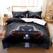 Juego de cama con impresión digital y edredón de cuatro piezas de Three Speed Racing personalizado_voghion.com