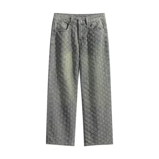 Männer Kleeder Villsäiteg Fréijoer an Hierscht Jacket Jacquard Casual Trend Lapel Shirt Breet Been Hosen_voghion.com