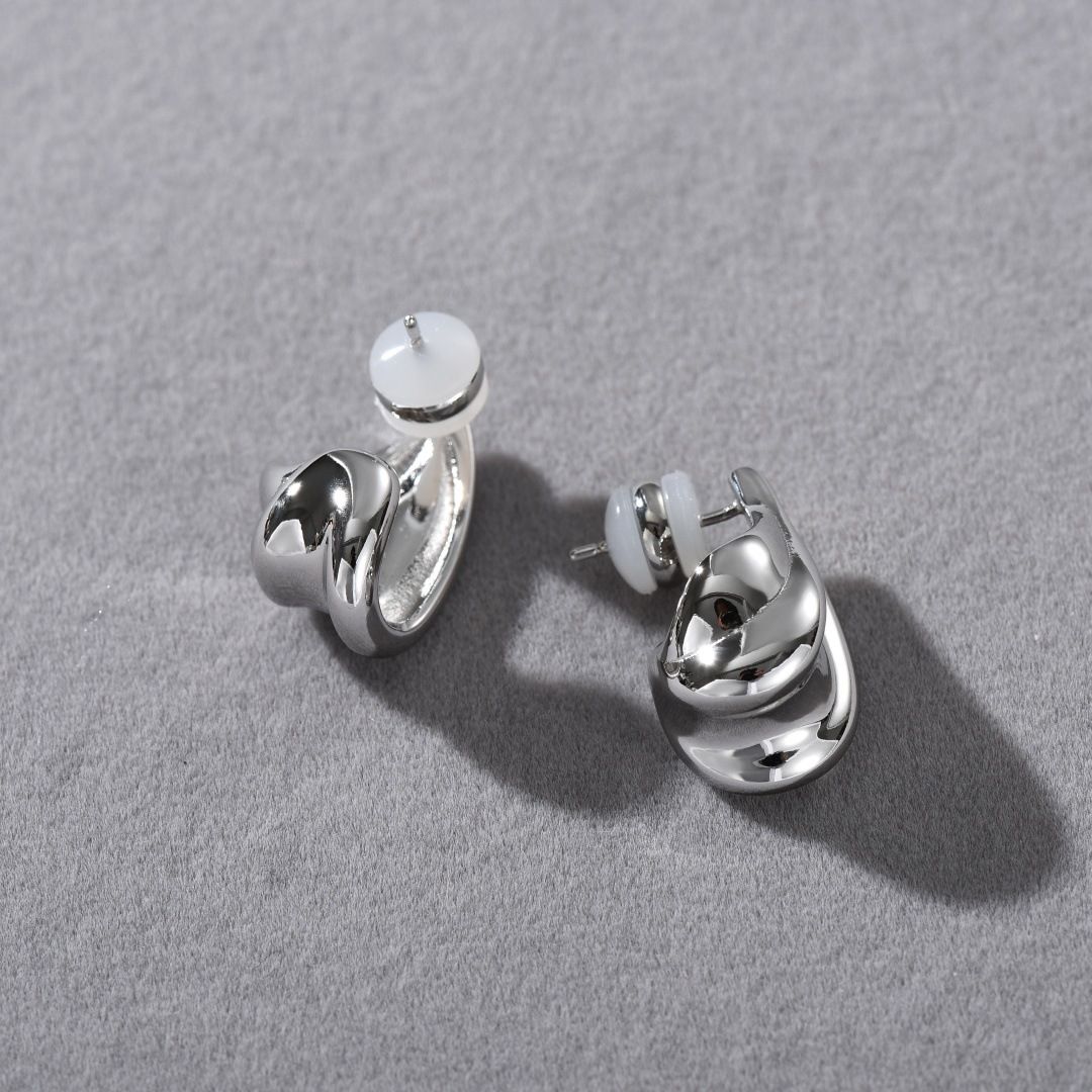 Orecchini a bottone irregolari unici in argento S925 placcato oro 18 carati, orecchini pendenti geometrici vintage minimalisti per donna_voghion.com