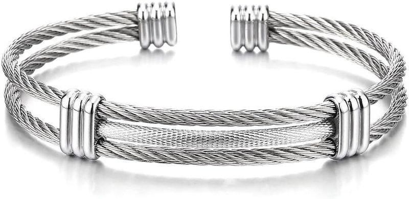304 Stainless Simple Woven Hip-hop Punk Men's And Women's Bracelet, Titanium Steel Jewelry_voghion.com