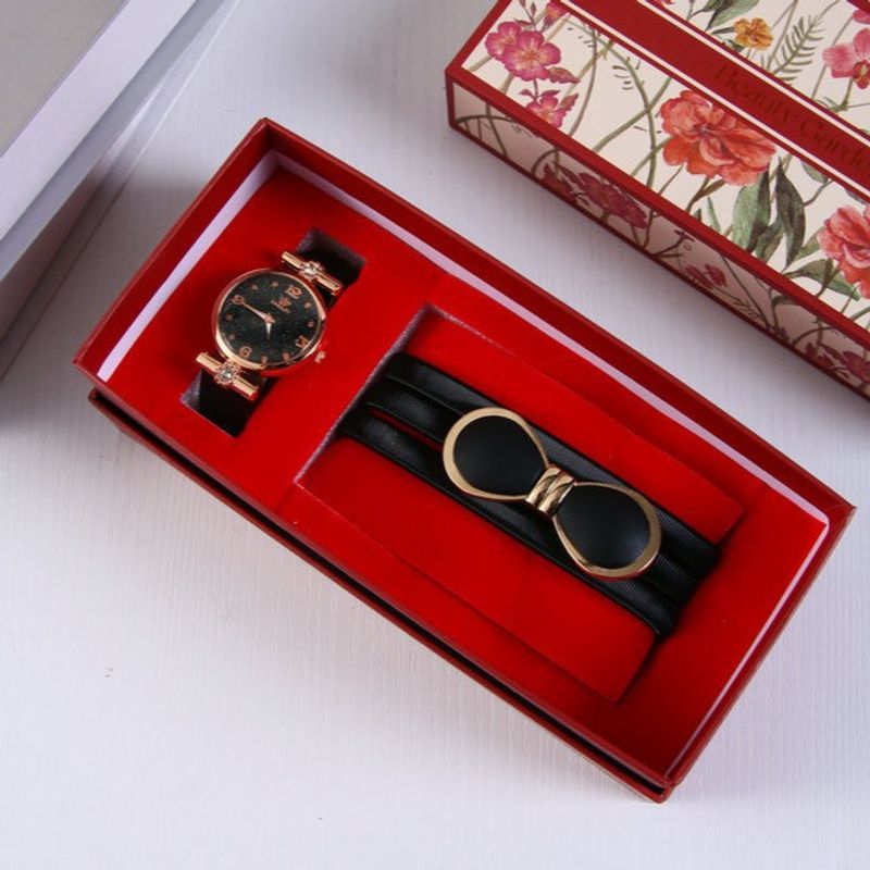 Watch Gift Set Teacher's Day Valentine's Day Gift Two Piece Set For Mother And Lady Gift Box Watch Wristband Set_voghion.com