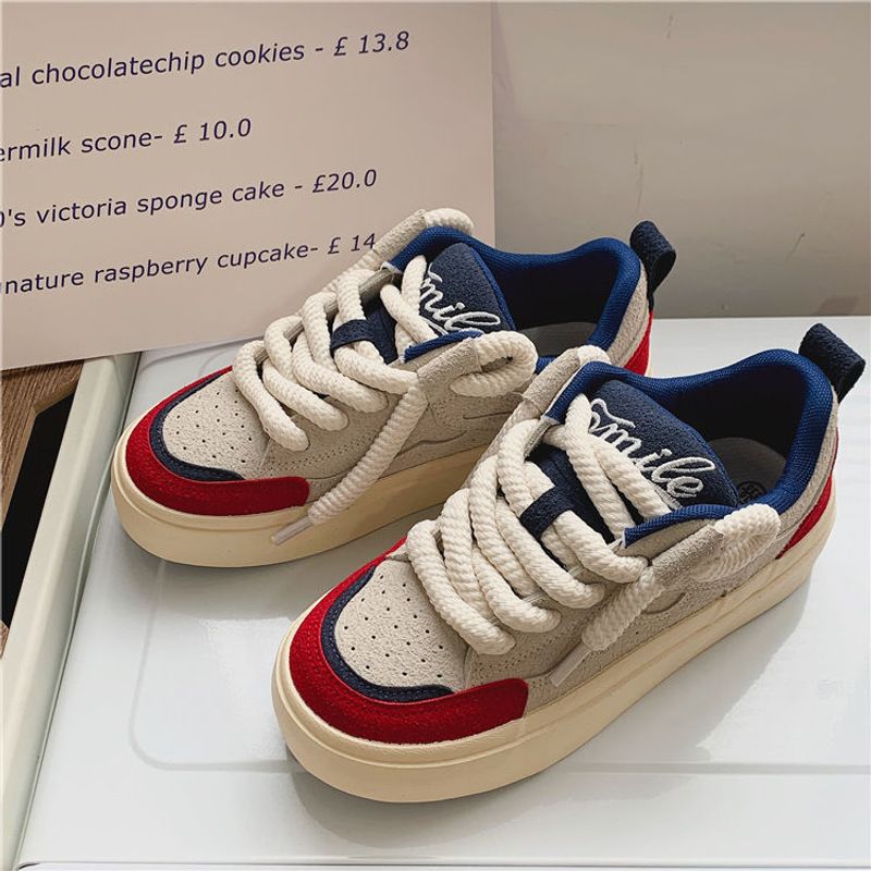 Scarpe da donna con design originale di minoranza, scarpe da pane in corda spessa, 2023, nuove, comode, eleganti, piccole, bianche, scarpe da skateboard casual da donna_voghion.com