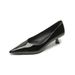 Schwarze Pendler-Arbeitsschuhe, leichter Mund, Stiletto-Einzelschuhe, weiche Sohle, Katzenabsatz, Temperament, High Heels für Damen_voghion.com