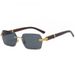 Randlose Quadratische Sonnenbrille Mann Marke Designer Rahmenlose Gradienten Sonnenbrille Frau Mode Vintage Holz Oculos De Sol_voghion.com