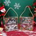 Scatola regalo di Natale trasparente per biscotti a forma di fiocco di neve e torrone – Confezione da forno in plastica riutilizzabile con manico (versioni cinese e inglese)_voghion.com
