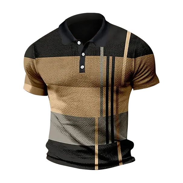 NOVEDAD DE VERANO 2024, Polo para hombre, camiseta de manga corta con bloque de Color y cremallera, Top_voghion.com