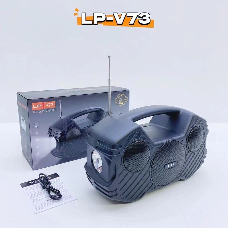 New LP-V73 Solar Bluetooth Handheld Wireless Outdoor Radio Flashlight Convenient Card Insertion Speaker_voghion.com